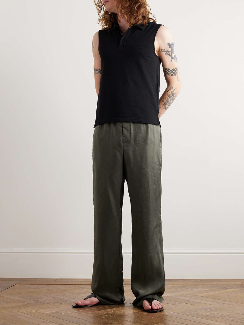 SAINT LAURENT Straight-Leg Satin-Twill Trousers outlook
