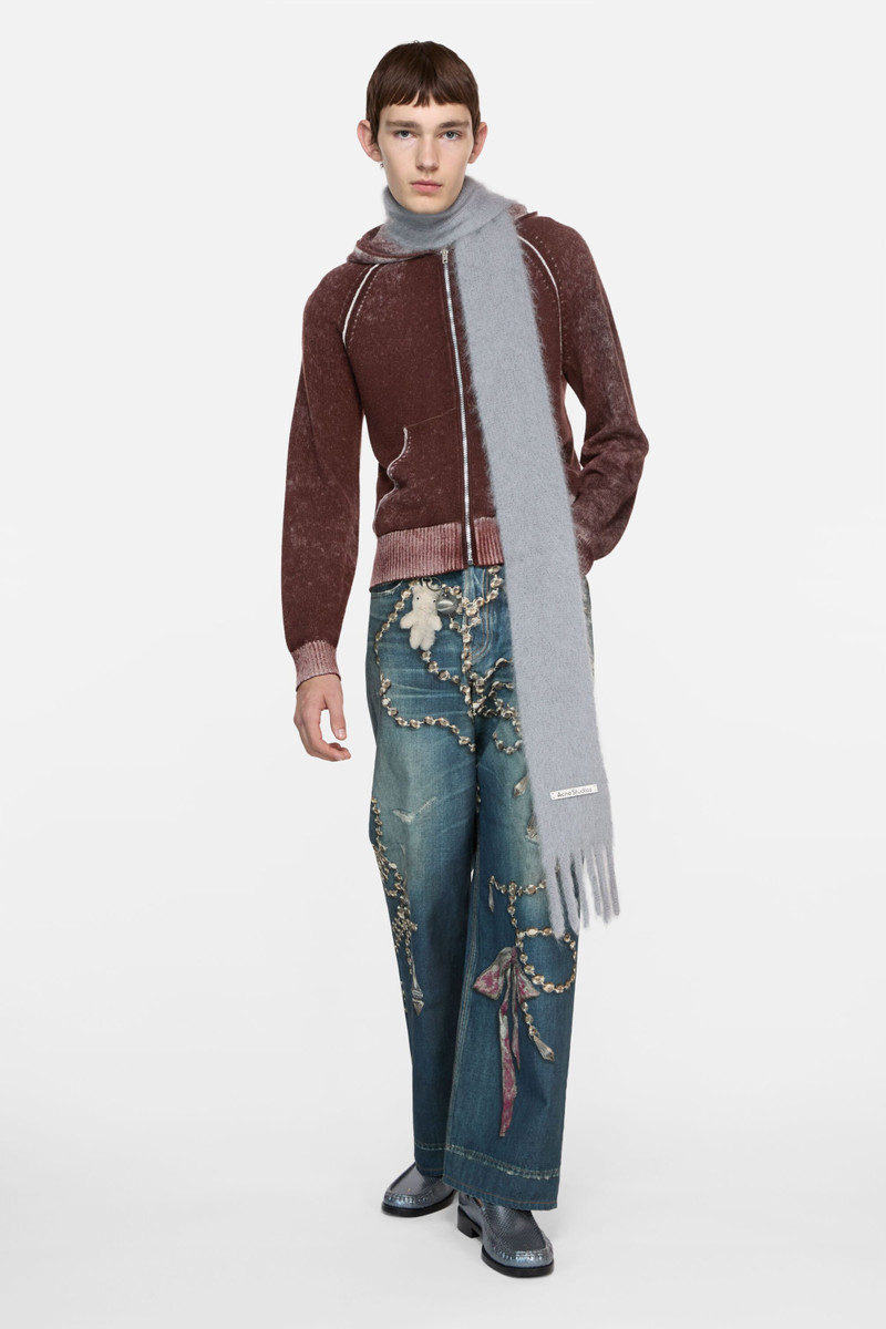 Acne Studios Hooded zipper sweater - Dark burgundy outlook