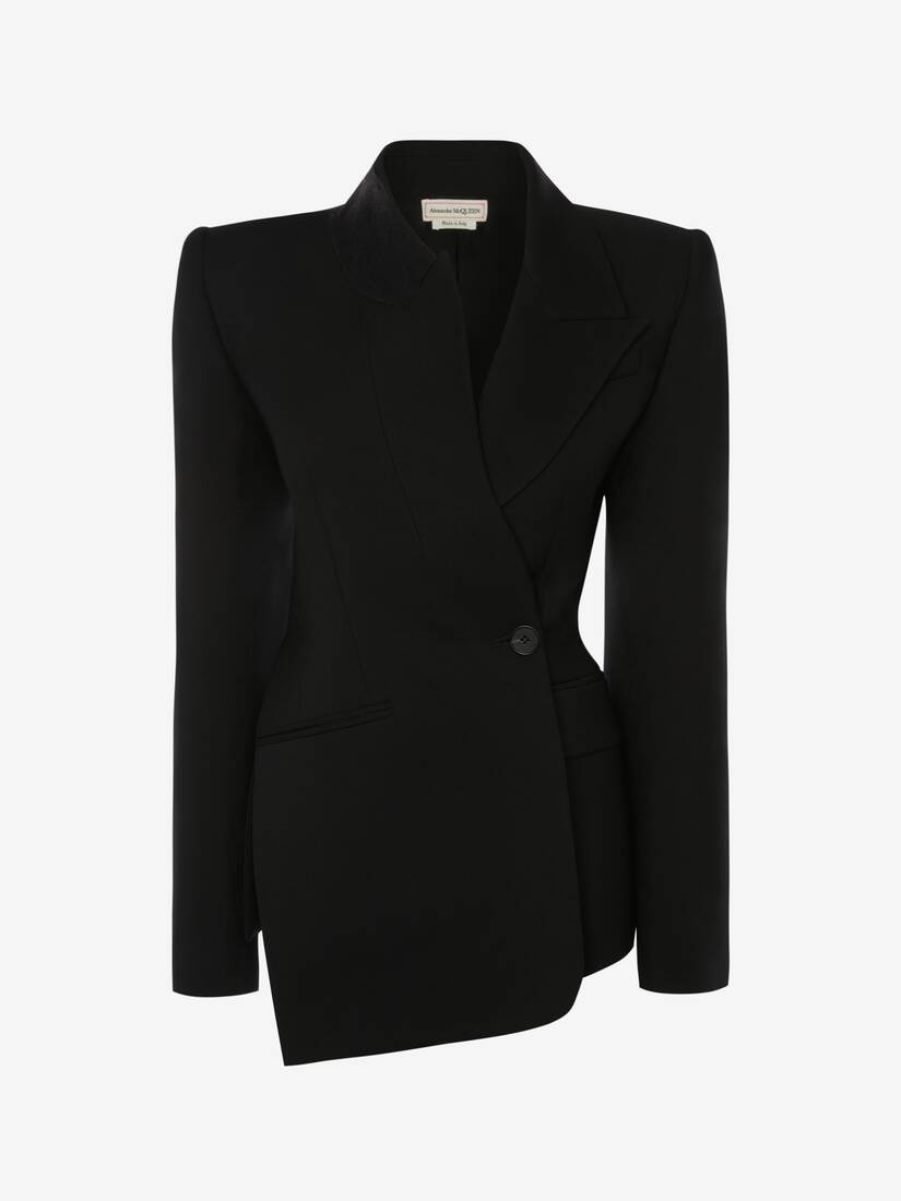 Women's Twisted Spliced Jacket in Black - 1