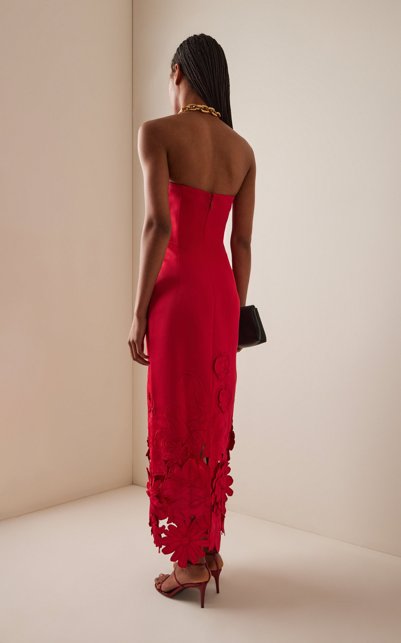 Rayna Appliquéd Crepe Maxi Dress red 4