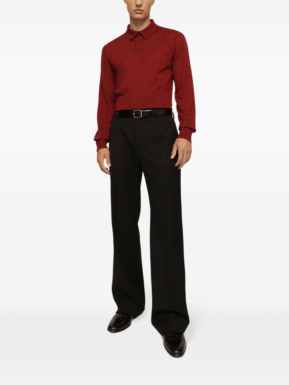 logo-embroidered cashmere polo shirt - 2