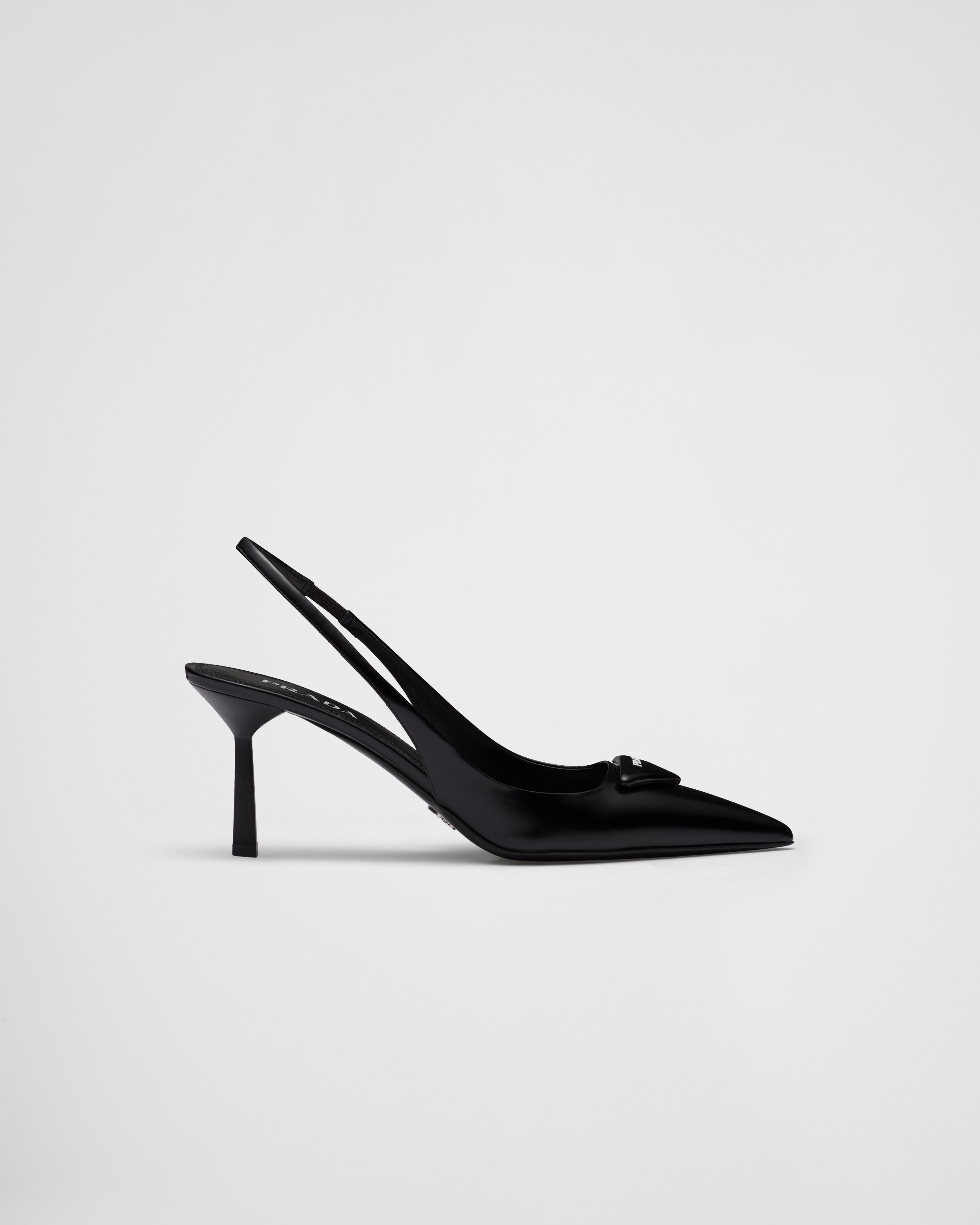 Brushed leather slingback pumps - 2