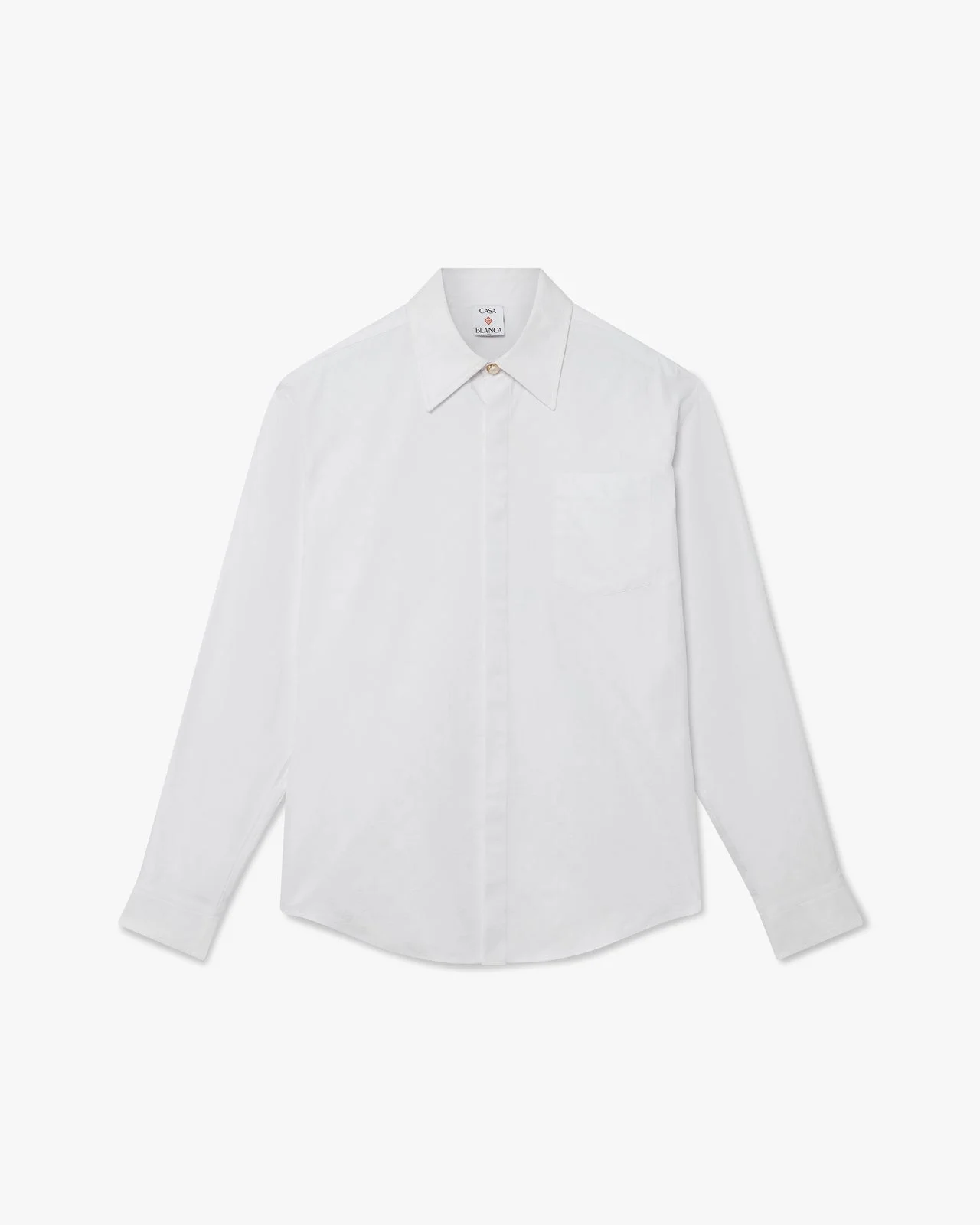 White Monogram Long Sleeve Shirt - 1