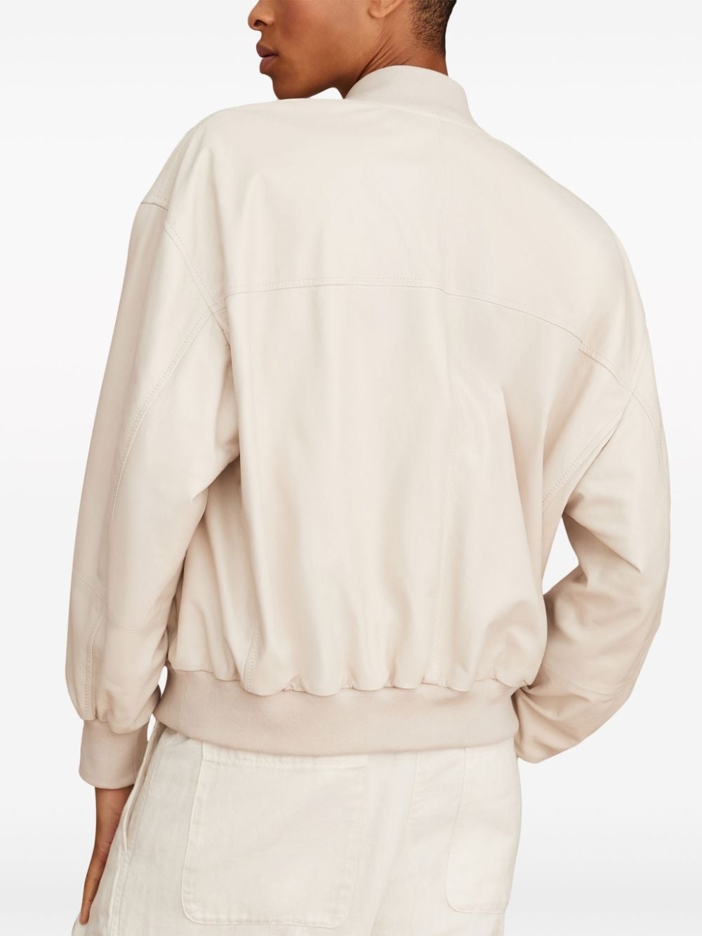 Monili bead-embellished leather jacket - 4