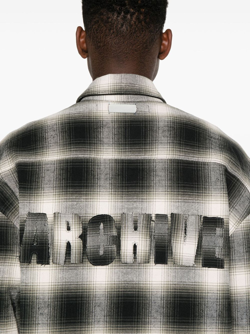 logo-patch plaid shirt 5