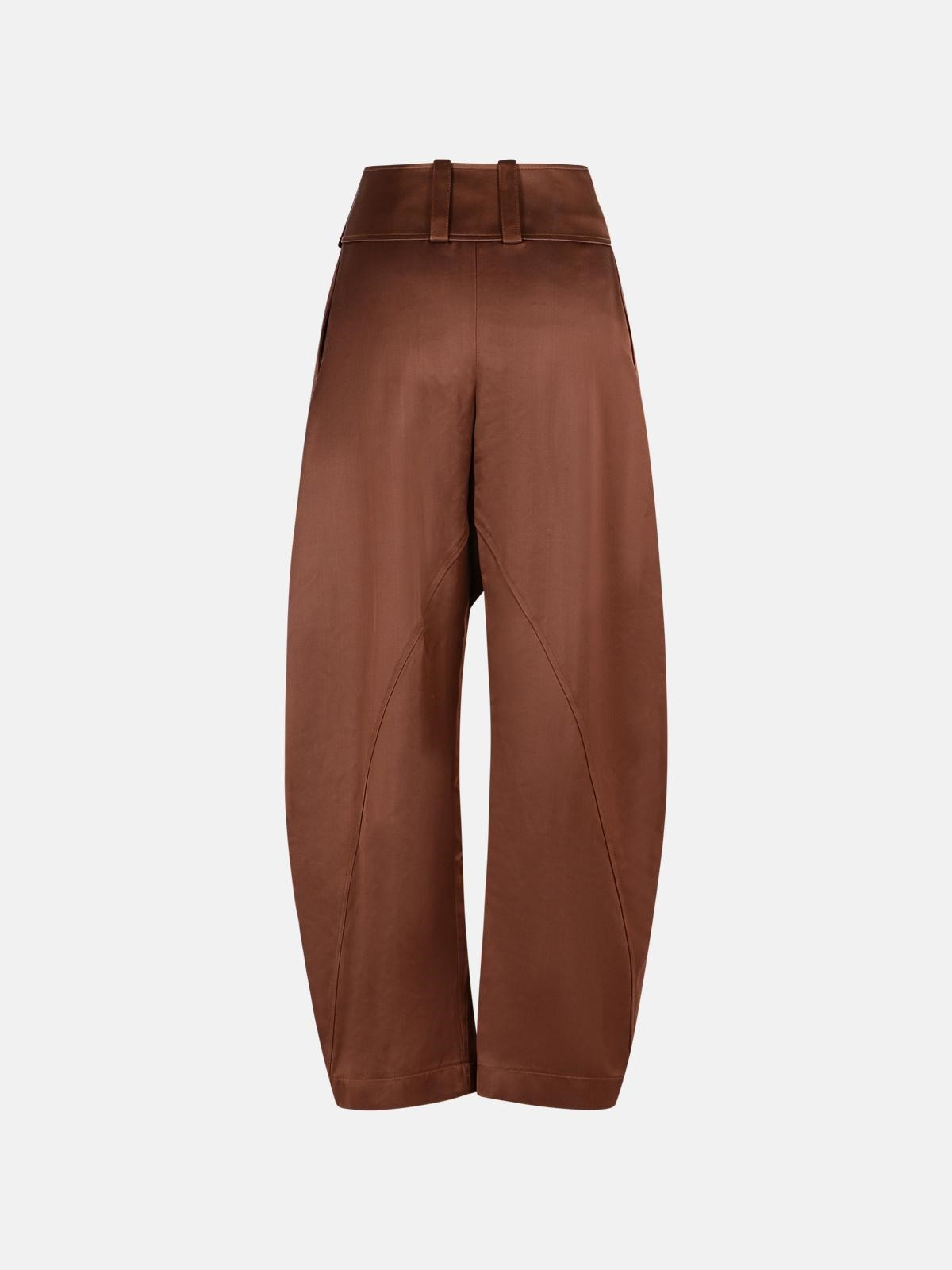 'D-RING' BROWN VISCOSE TROUSERS - 3