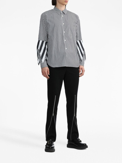 Comme des Garçons Homme Plus layered striped cotton shirt outlook