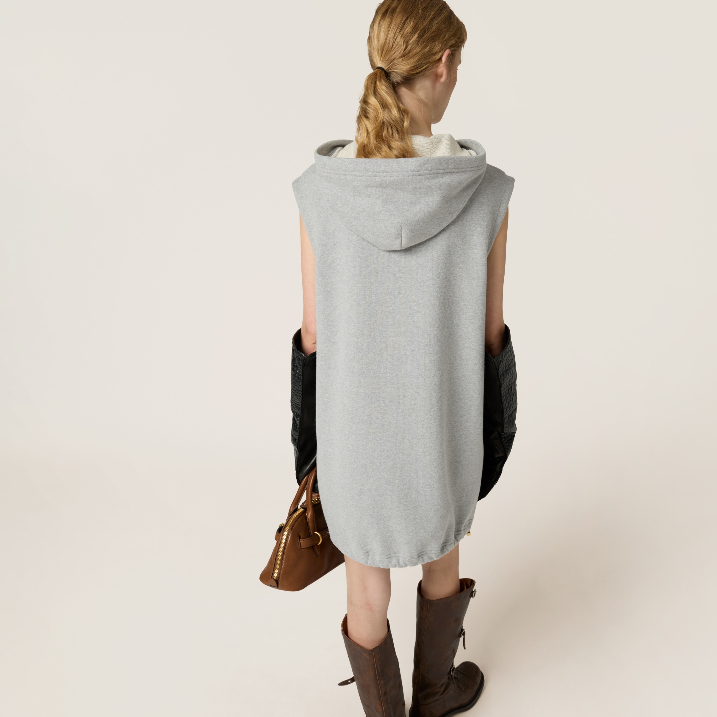 Cotton fleece hoodie dress - 3