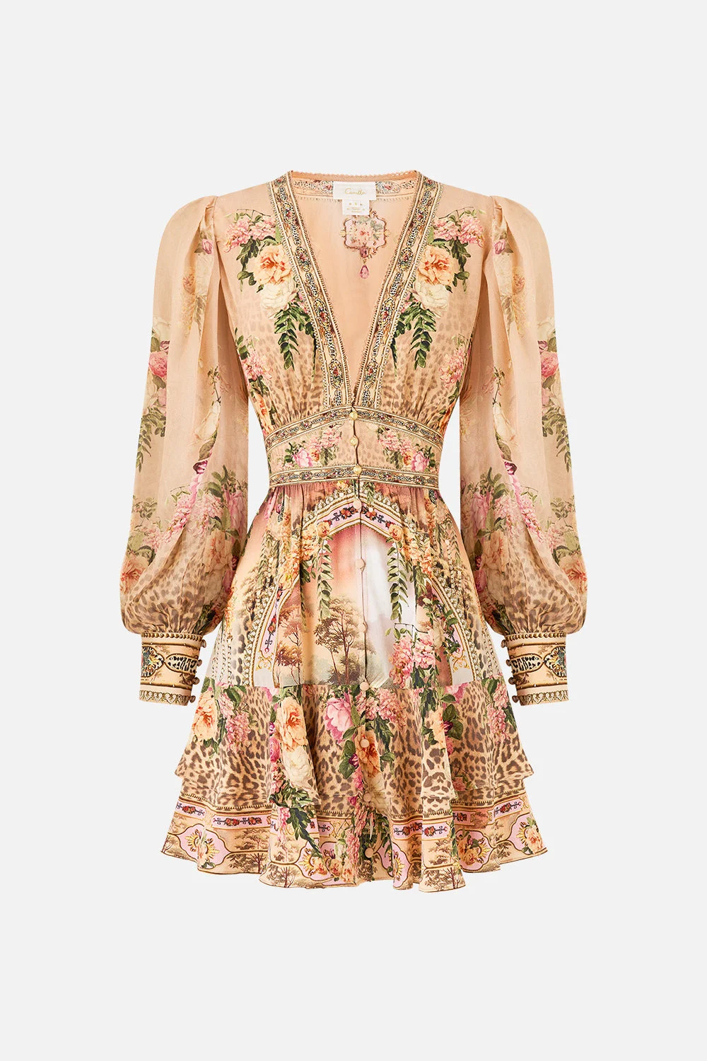 BUTTON FRONT FRILL DRESS - 1