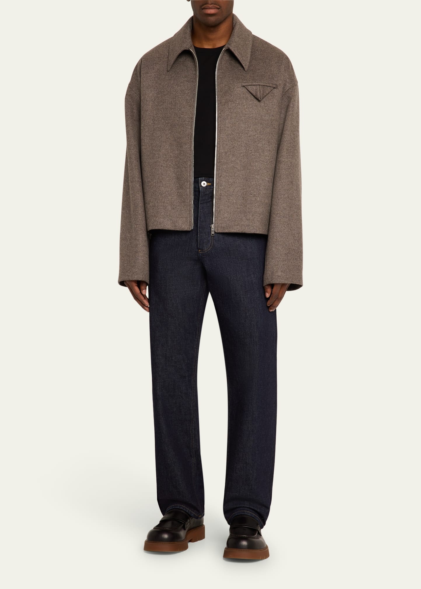 Men's Melange Wool-Cashmere Blouson Jacket - 2