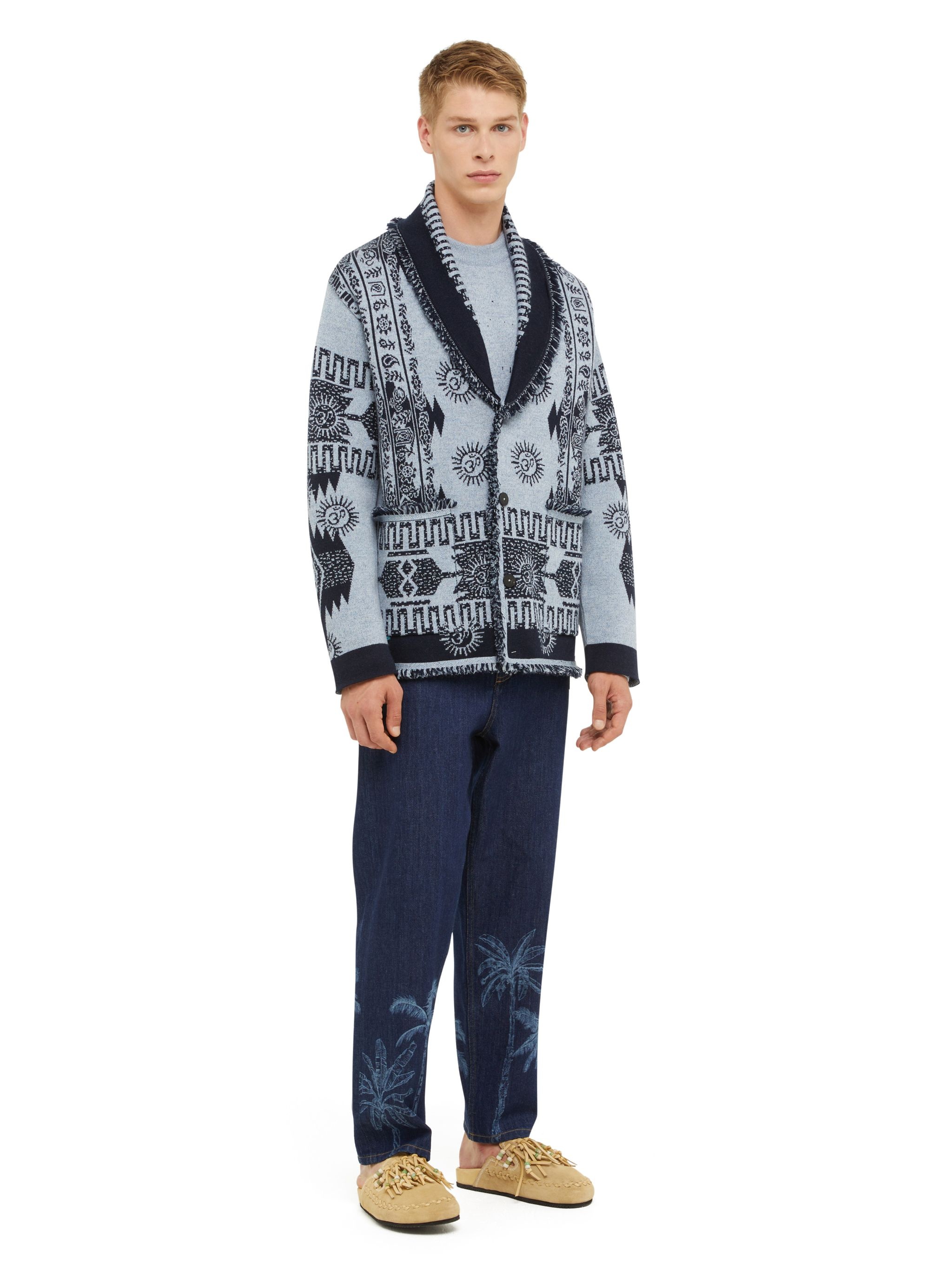 Wood Block Ibrid Jacquard Cardigan - 5