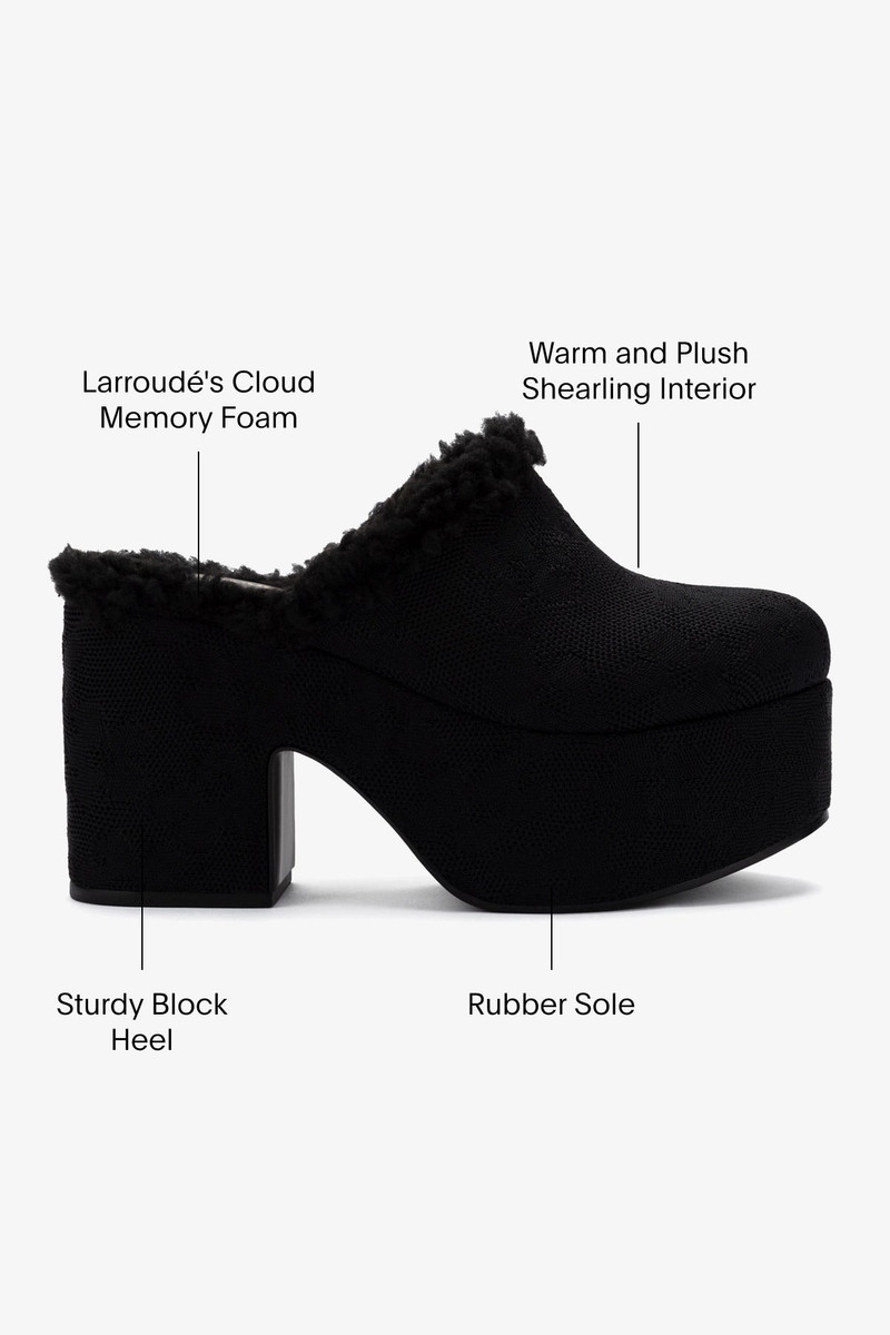 Miso Platform Clog In Black Knit 5