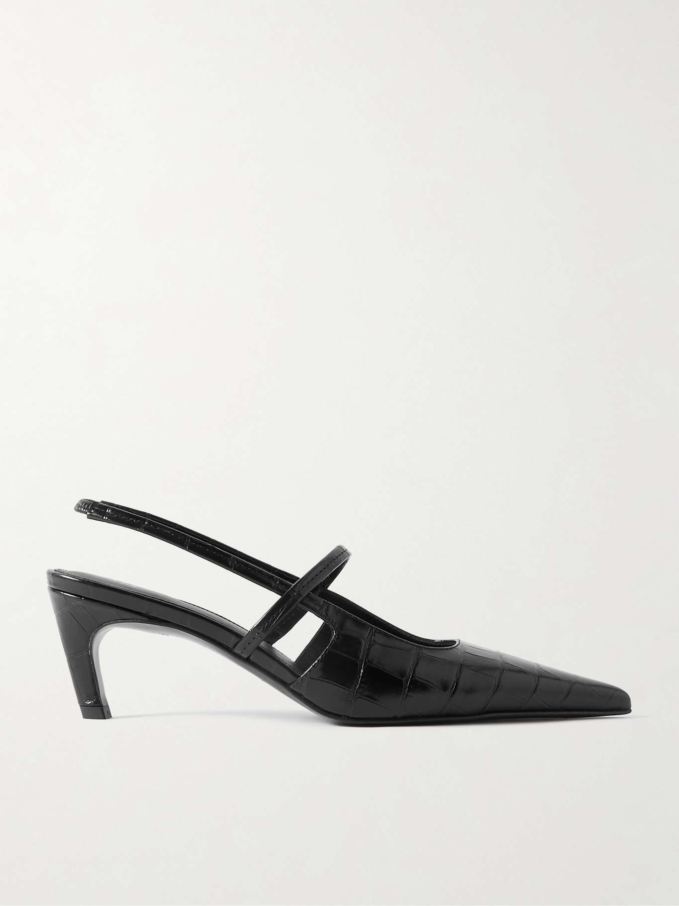 The Sharp croc-effect leather slingback pumps - 1