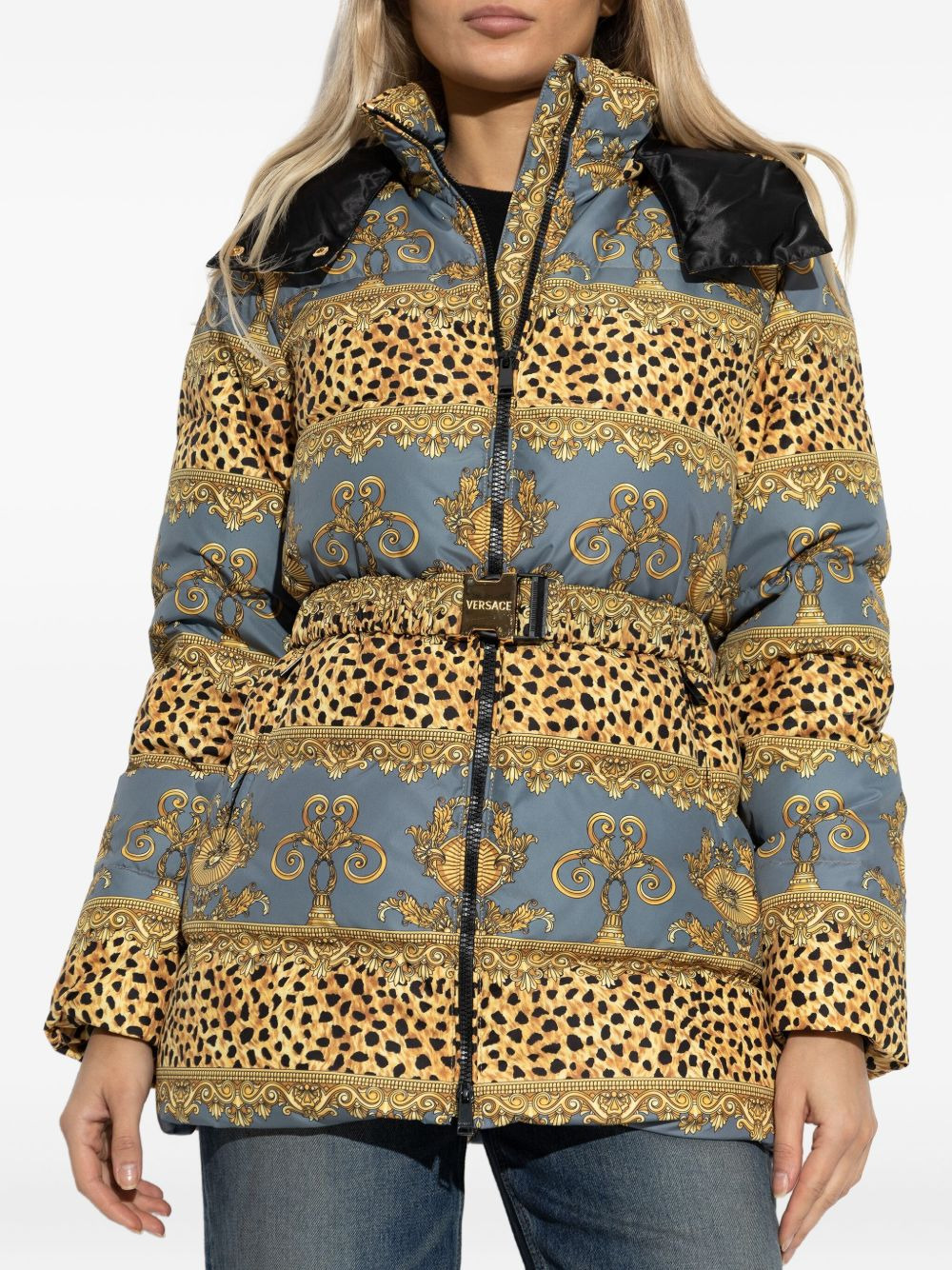Duvet Stripes-print puffer jacket - 3