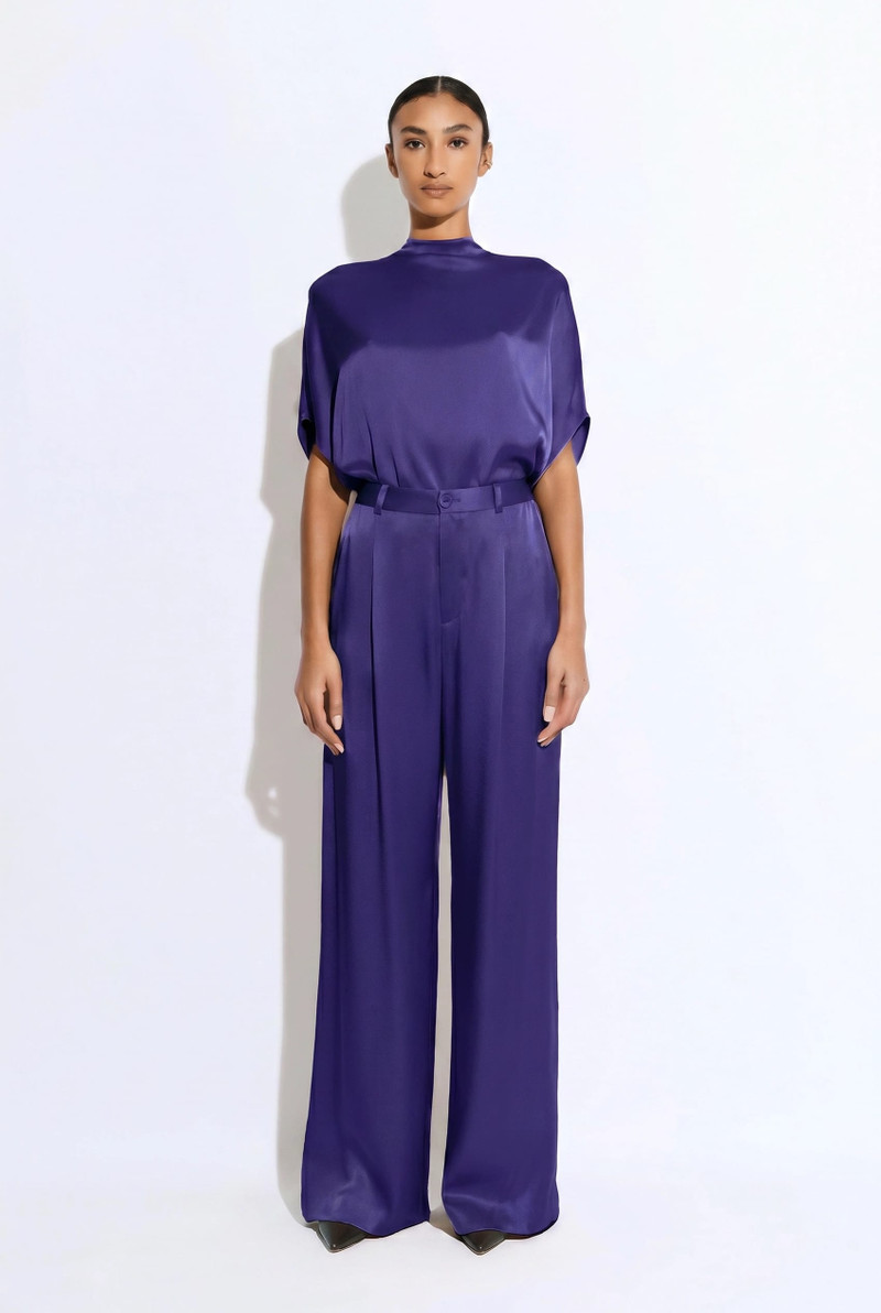 LAPOINTE Satin Relaxed Pleated Pant outlook