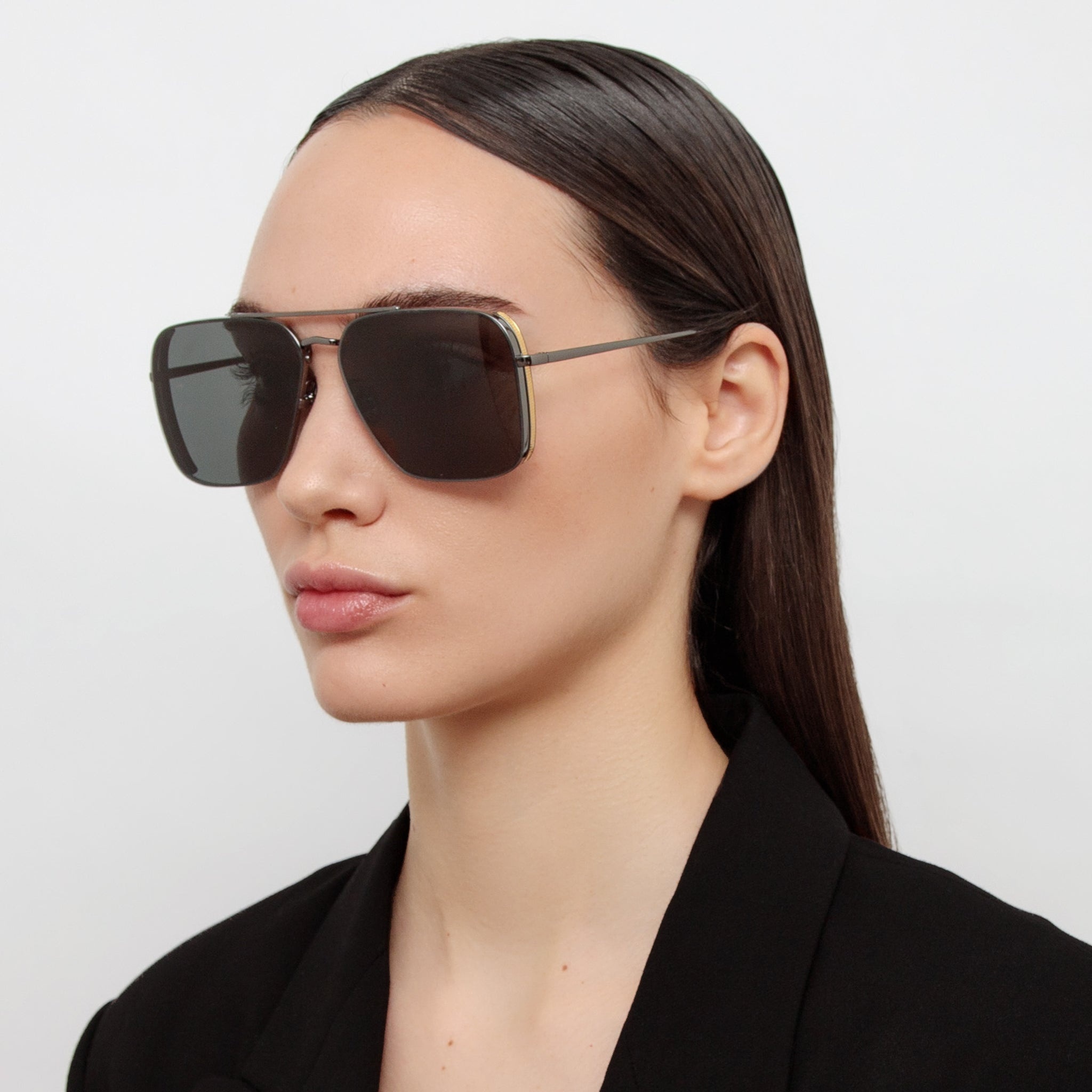Linda Farrow The Asher - Aviator Sunglasses - NWT Aviator Sunglasses in Platinum by LINDA FARROW by LINDA FARROW main image 2