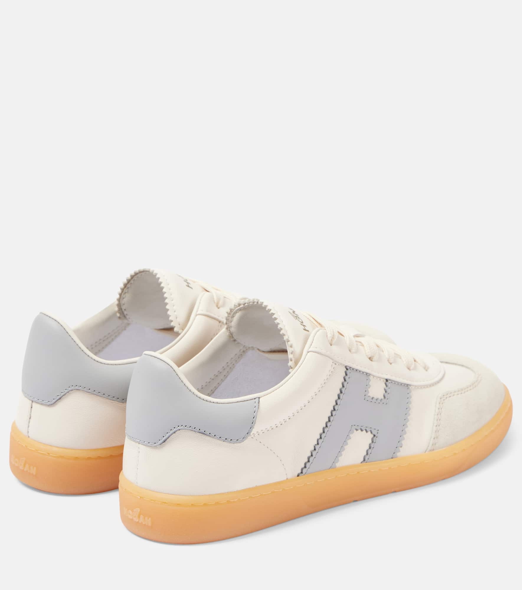Cool suede-trimmed leather sneakers - 2