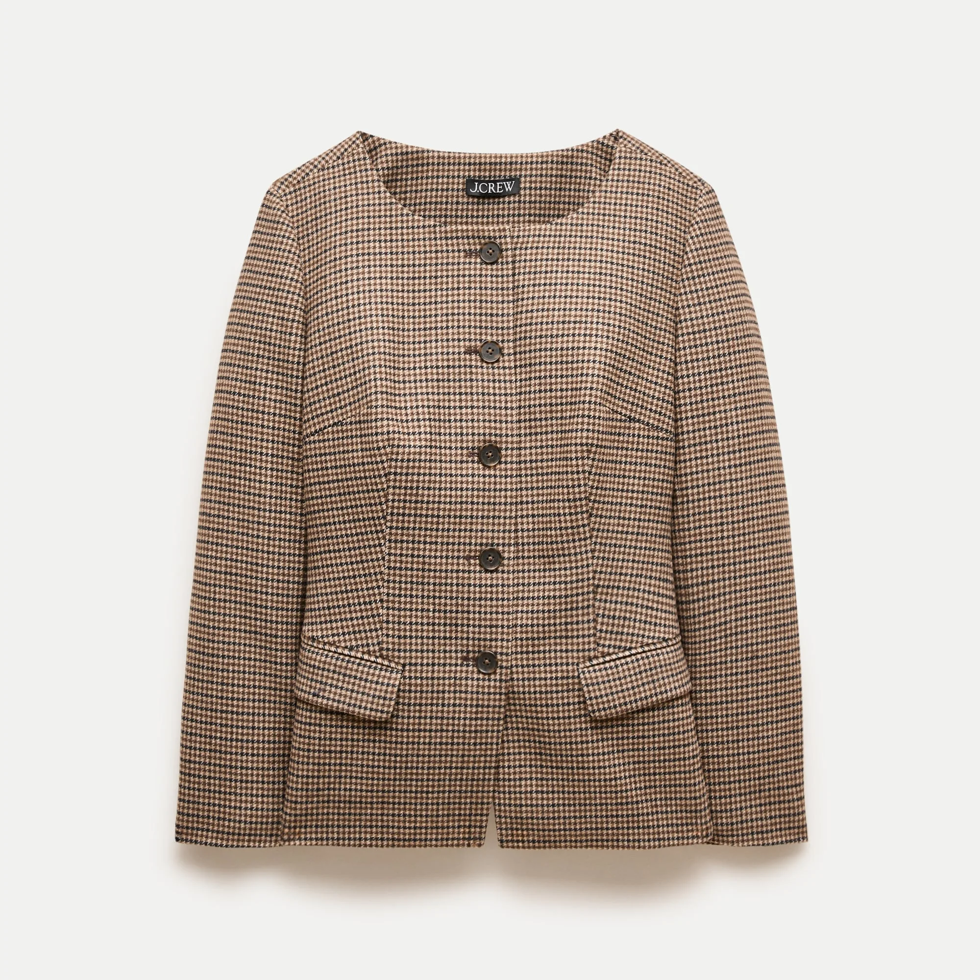 Lady jacket in plaid wool blend - 1