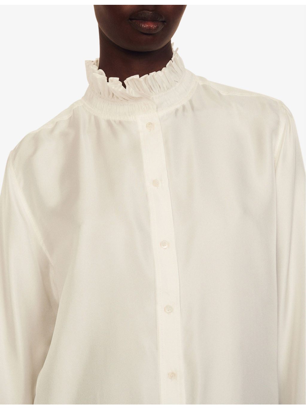 Haby ruffled collar silk shirt - 4