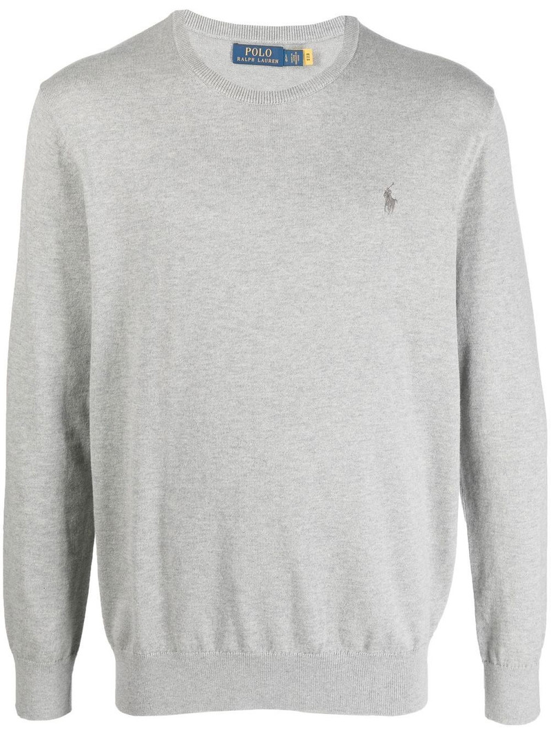 logo-embroidered cotton-cashmere jumper 1