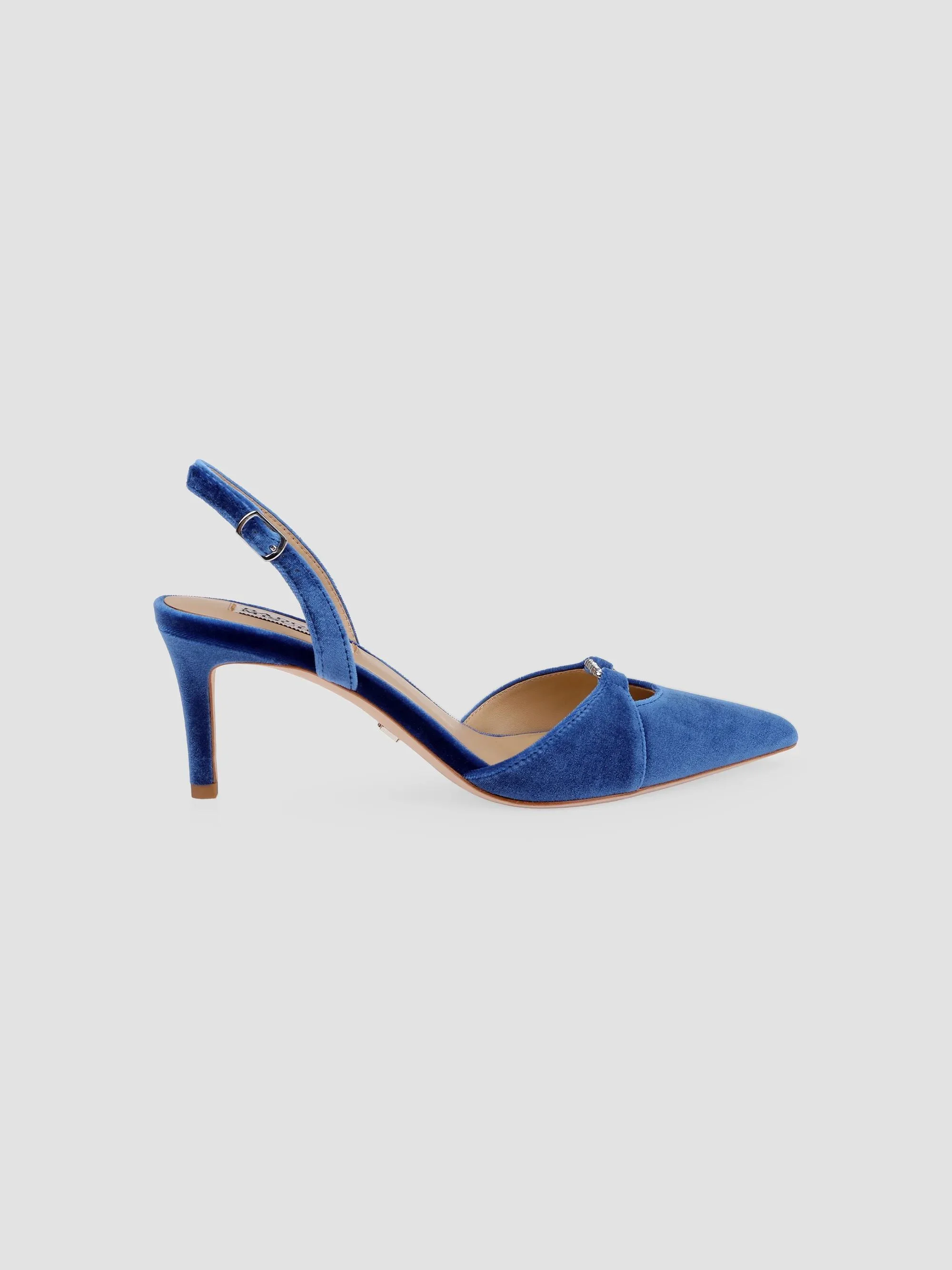 Women's Roger 65MM Embellished Satin Slingback Pumps - Navy Velvet - 1
