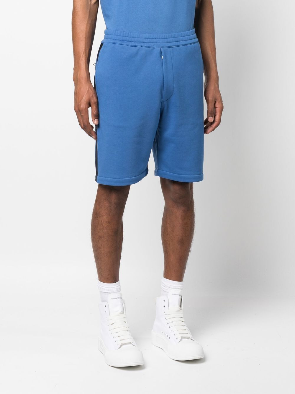 logo-tape jersey shorts - 3