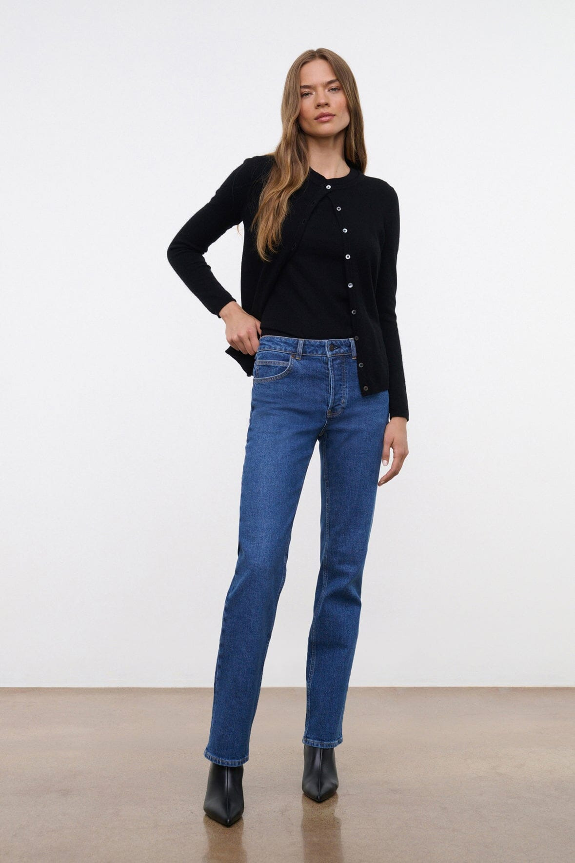 STAUD TEDDY STRETCH STRAIGHT JEAN STONE BLUE - 6