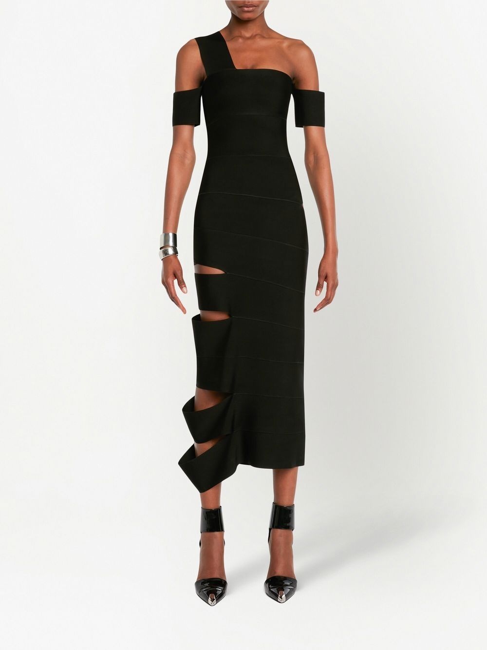 cut-out one-shoulder dress - 2