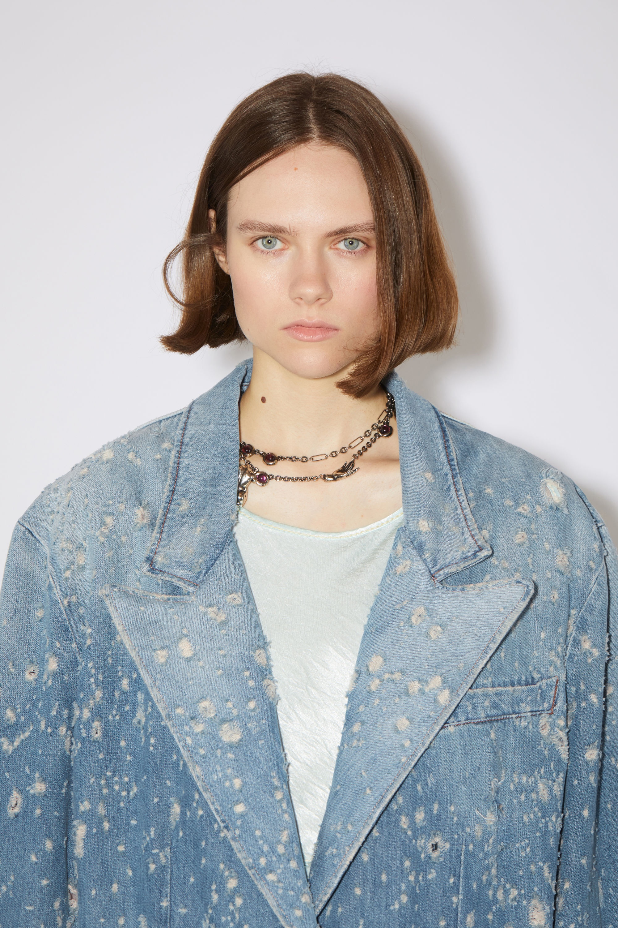 Relaxed fit denim suit jacket - Mid blue - 6