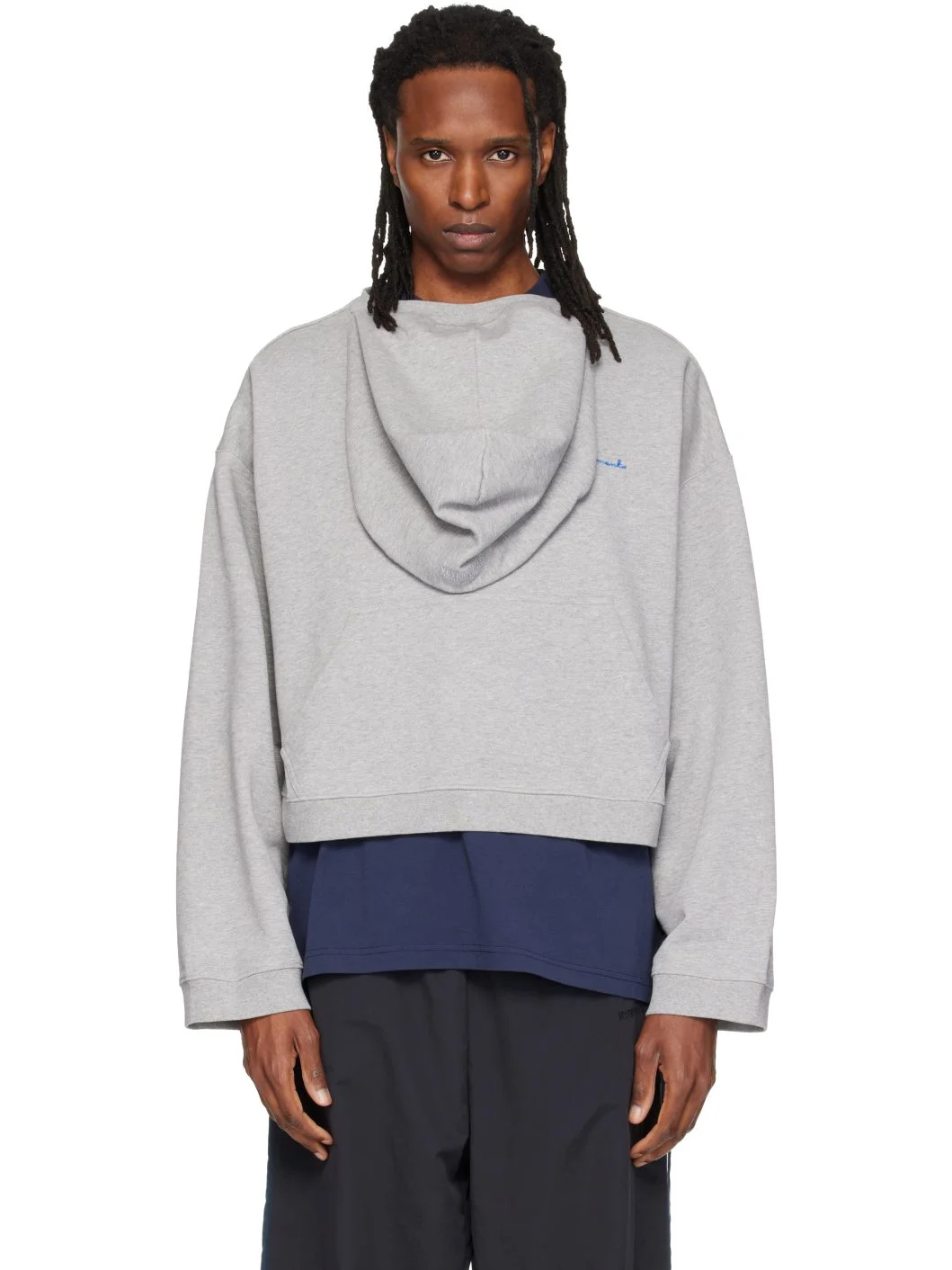 Gray Athletic Logo Hoodie - 1