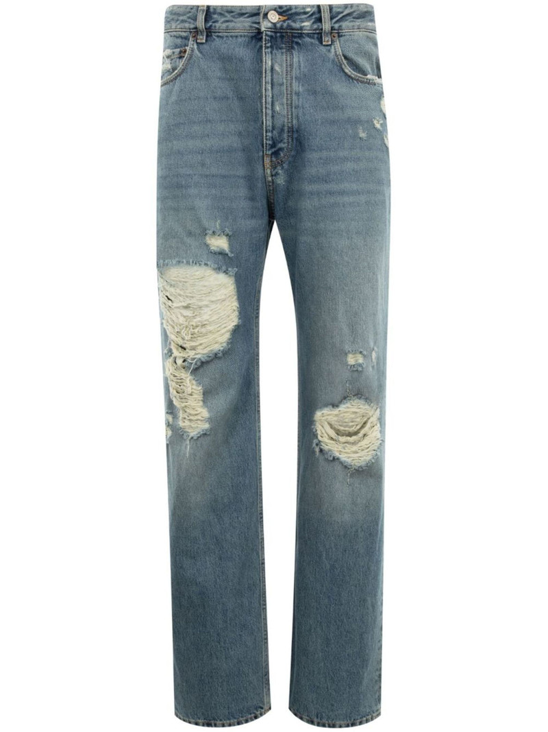 ripped straight-leg jeans - 1
