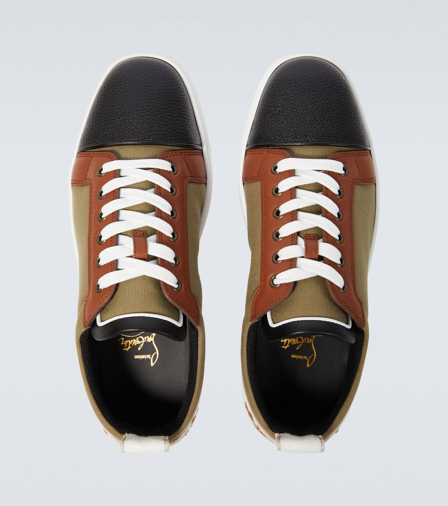 Fun Louis Junior leather and canvas sneakers - 4