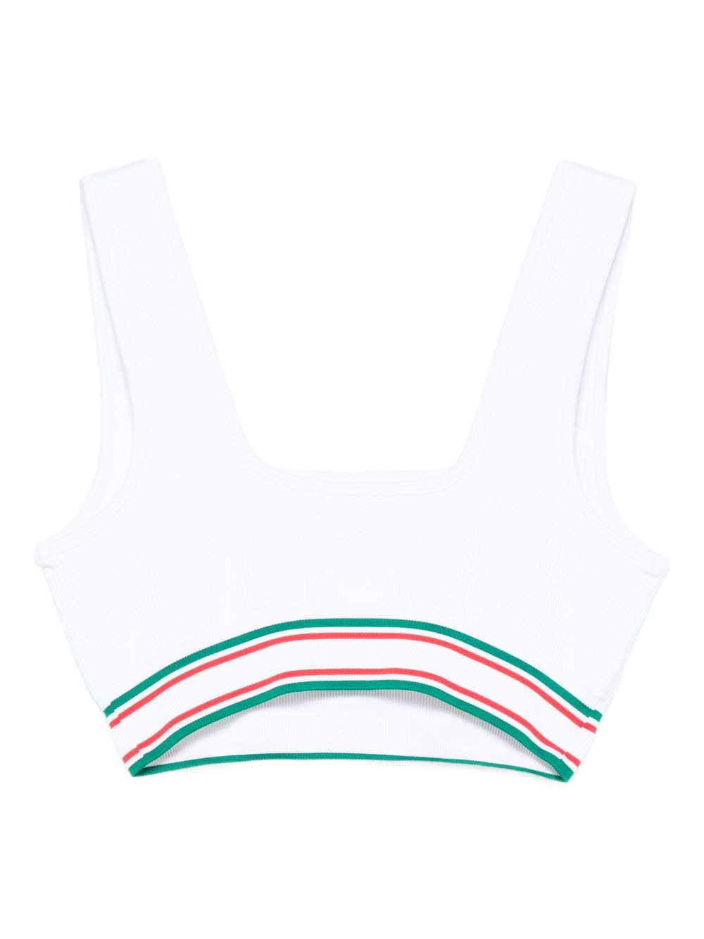 logo-stripe square-neck top - 2