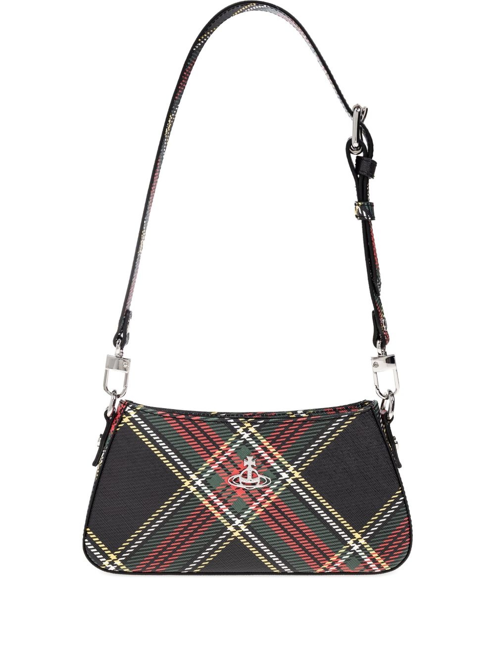 plaid shoulder bag - 1