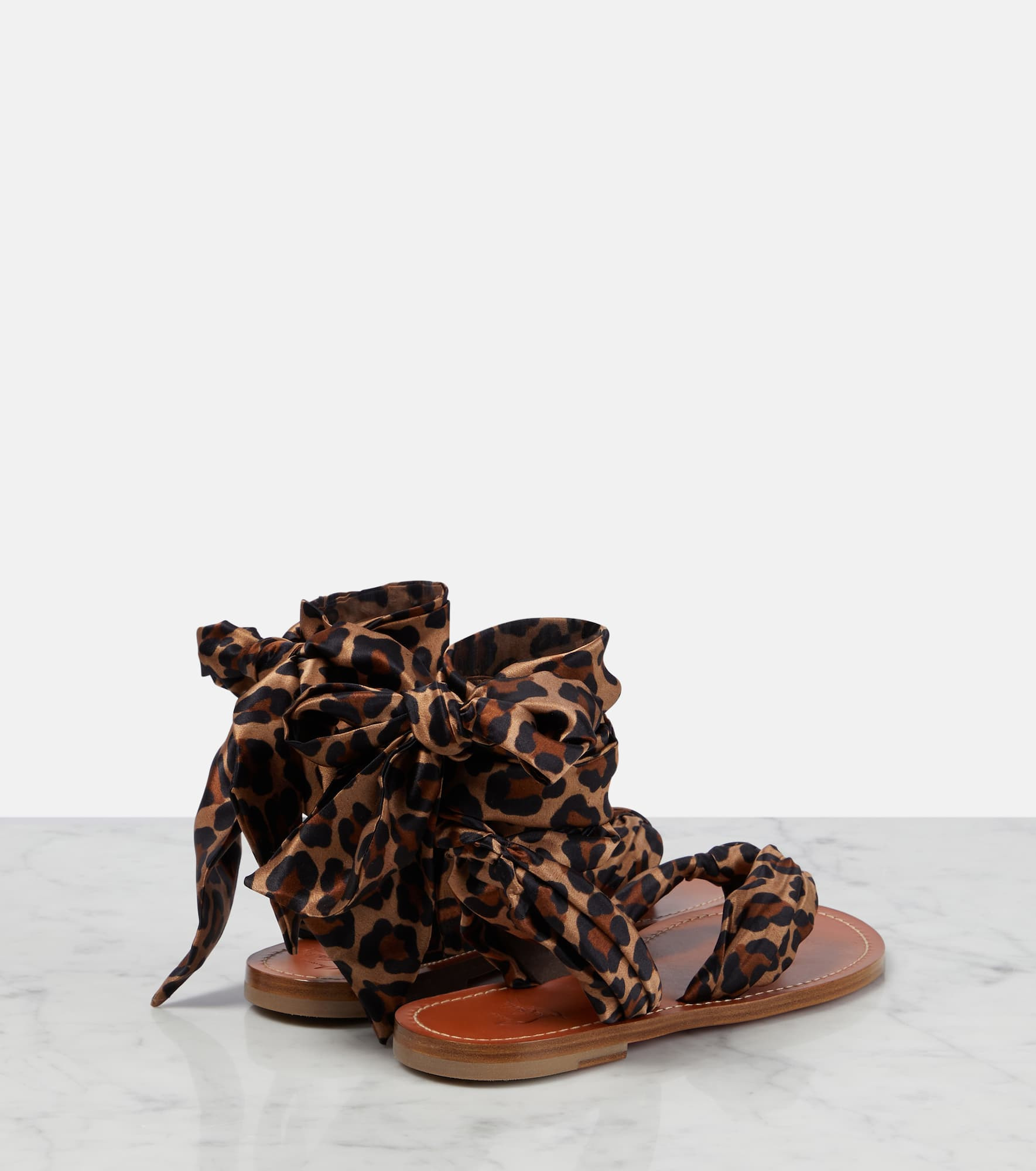 Niloo du Désert leopard-print satin sandals - 3