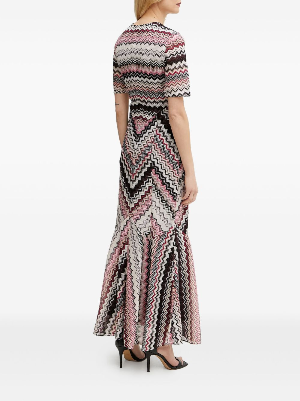 zigzag-knit fishtail dress - 3