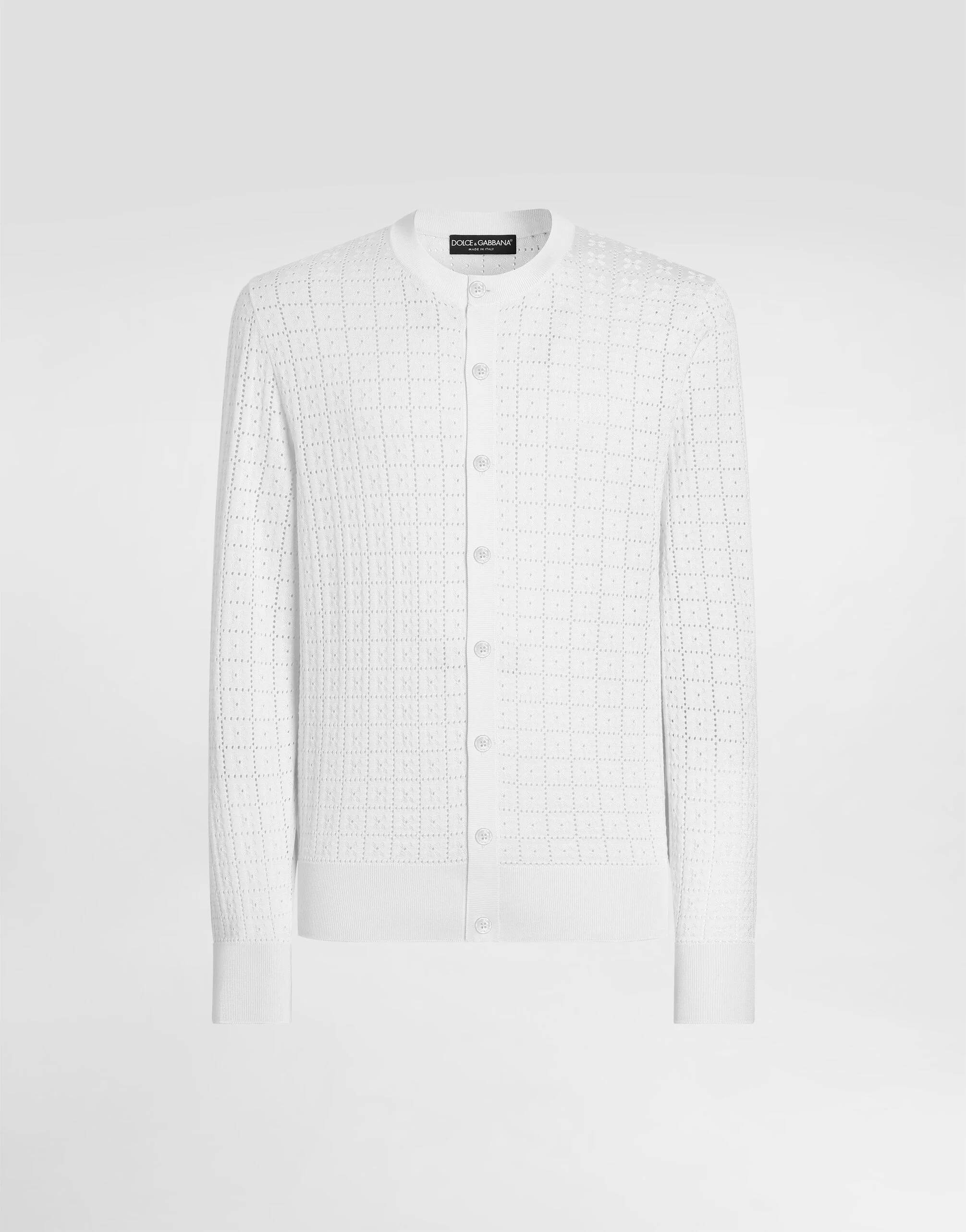 Logo-embroidered silk broderie anglaise cardigan - 1
