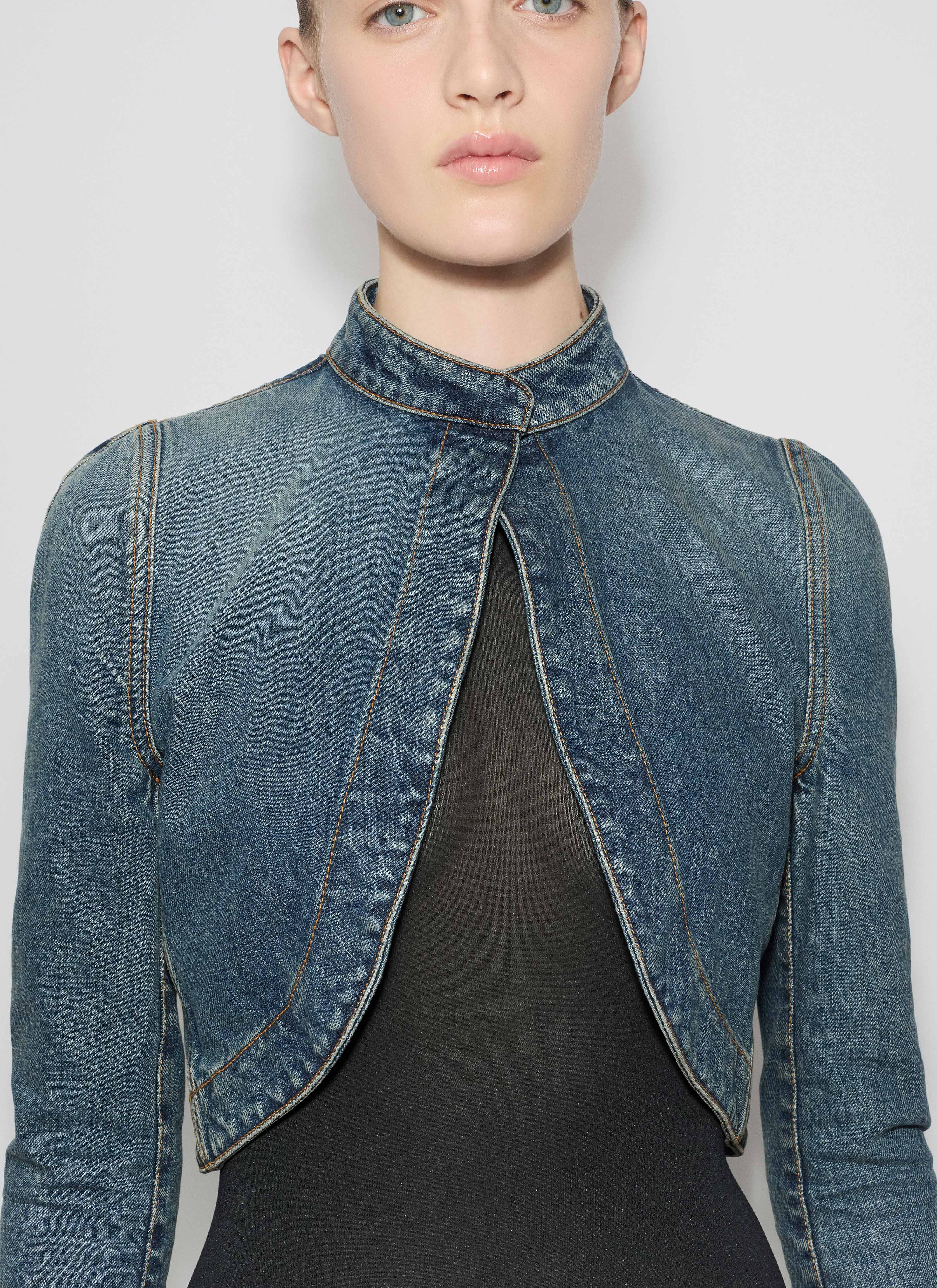 DENIM CROPPED JACKET - 5