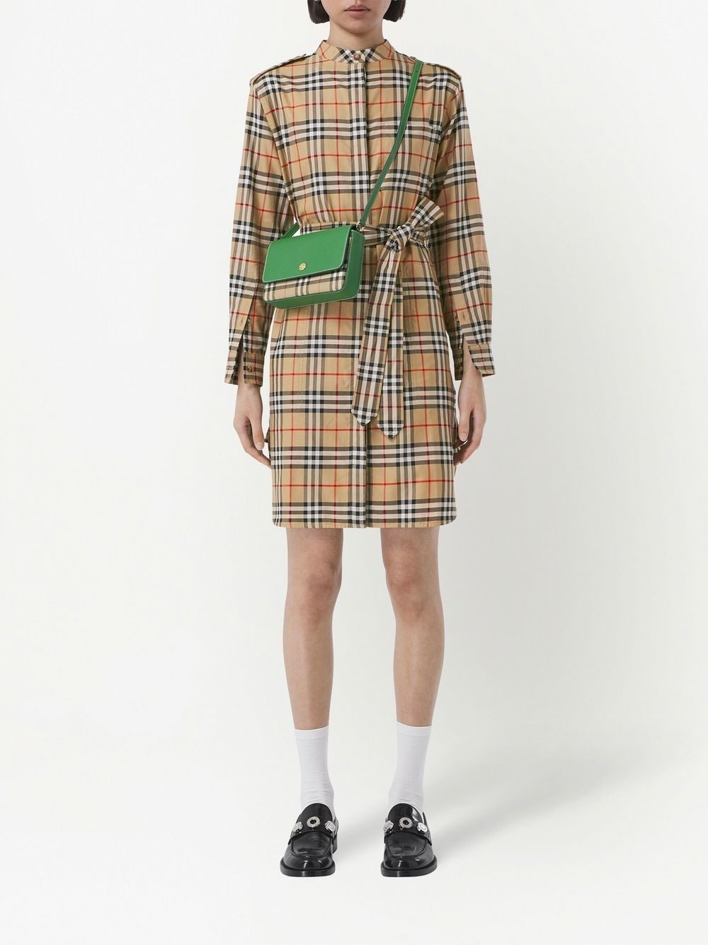 Vintage-check shirt dress - 2