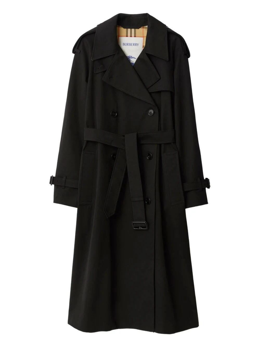 double-breasted belted trench coat - 1