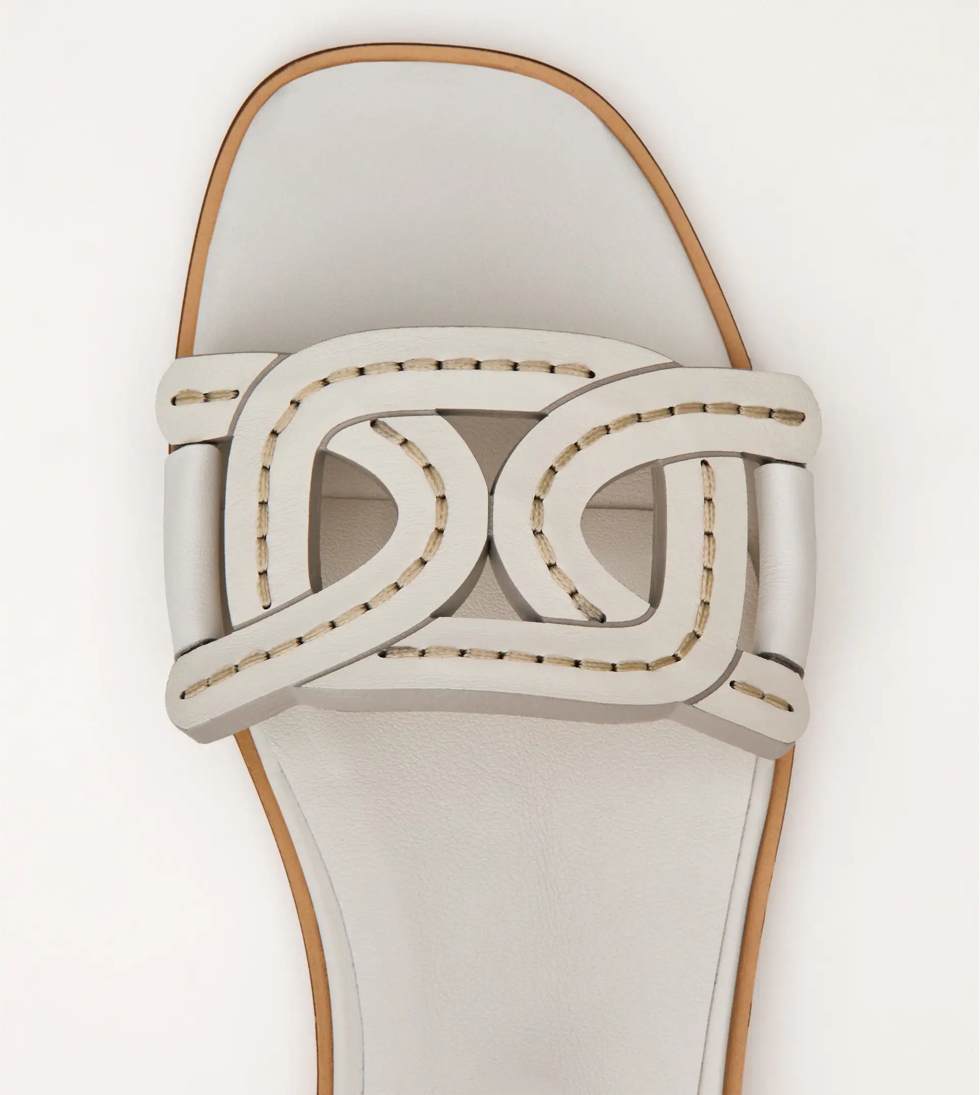 SANDALS IN LEATHER - WHITE - 4