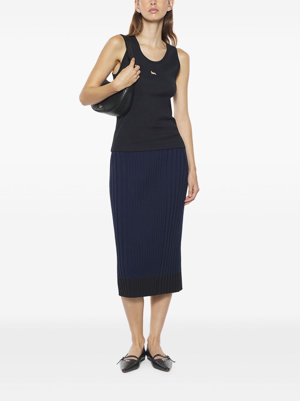 Baby Fox-patch ribbed skirt - 2