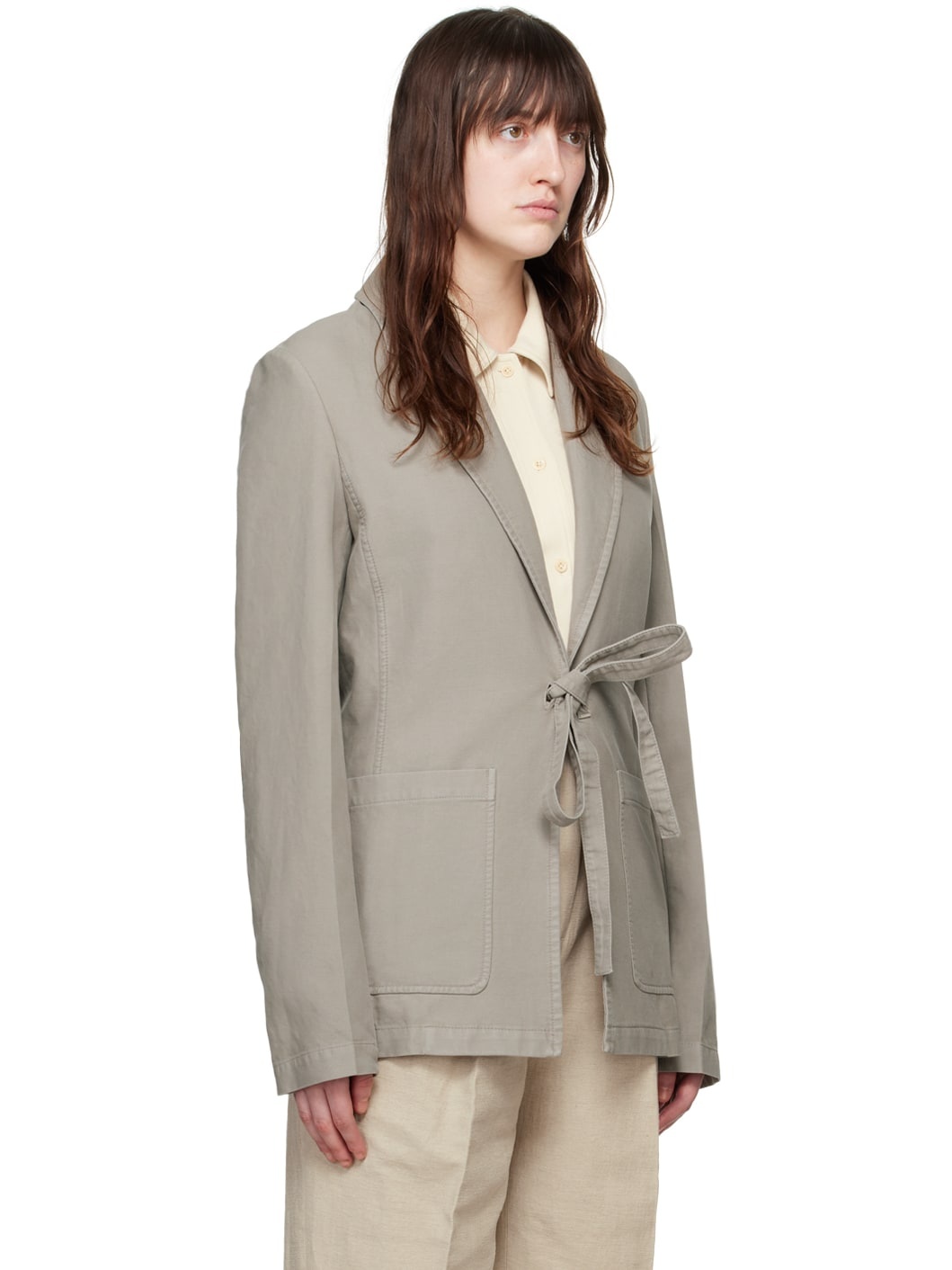 Gray Garment-Dyed Blazer - 2