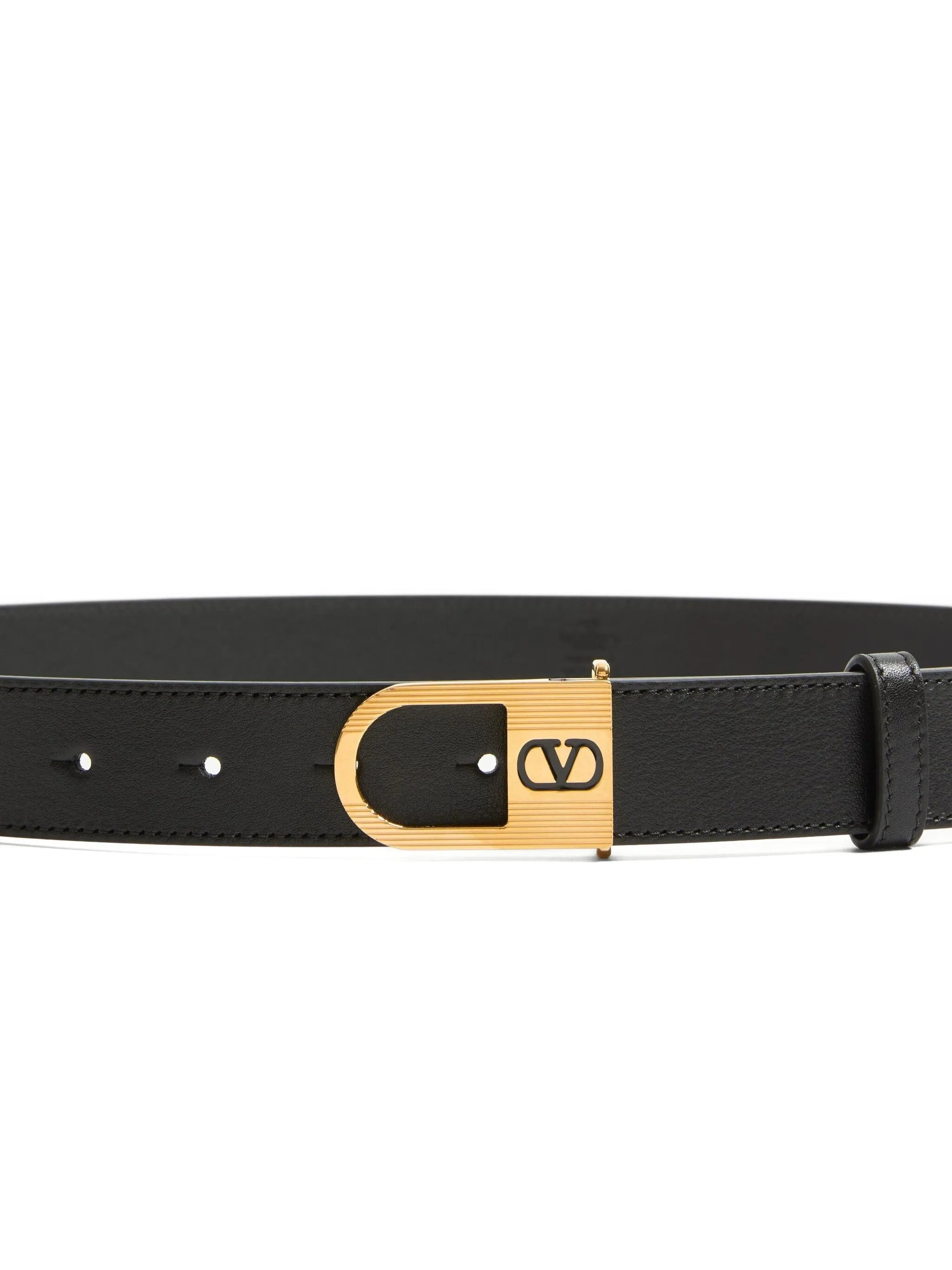 V-logo calfskin belt - 3