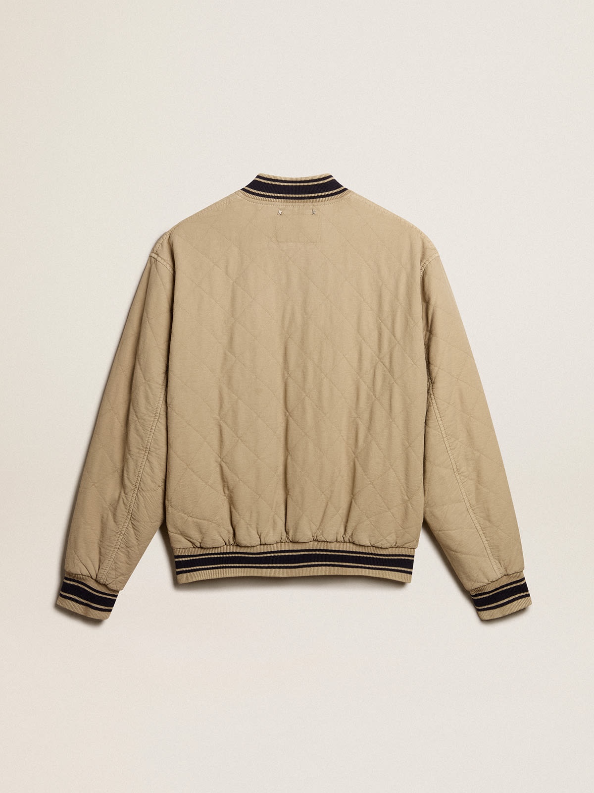 Khaki-colored quilted cotton bomber jacket - 6