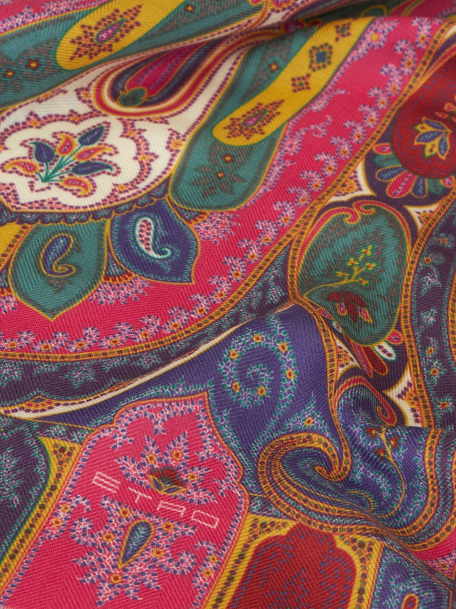 PAISLEY SILK AND CASHMERE SCARF - 2