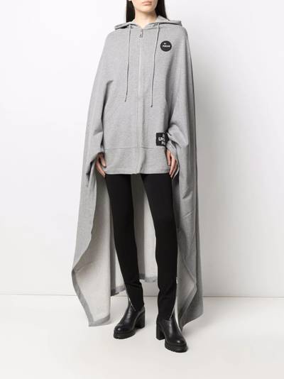 Raf Simons asymmetric logo-patch cape outlook