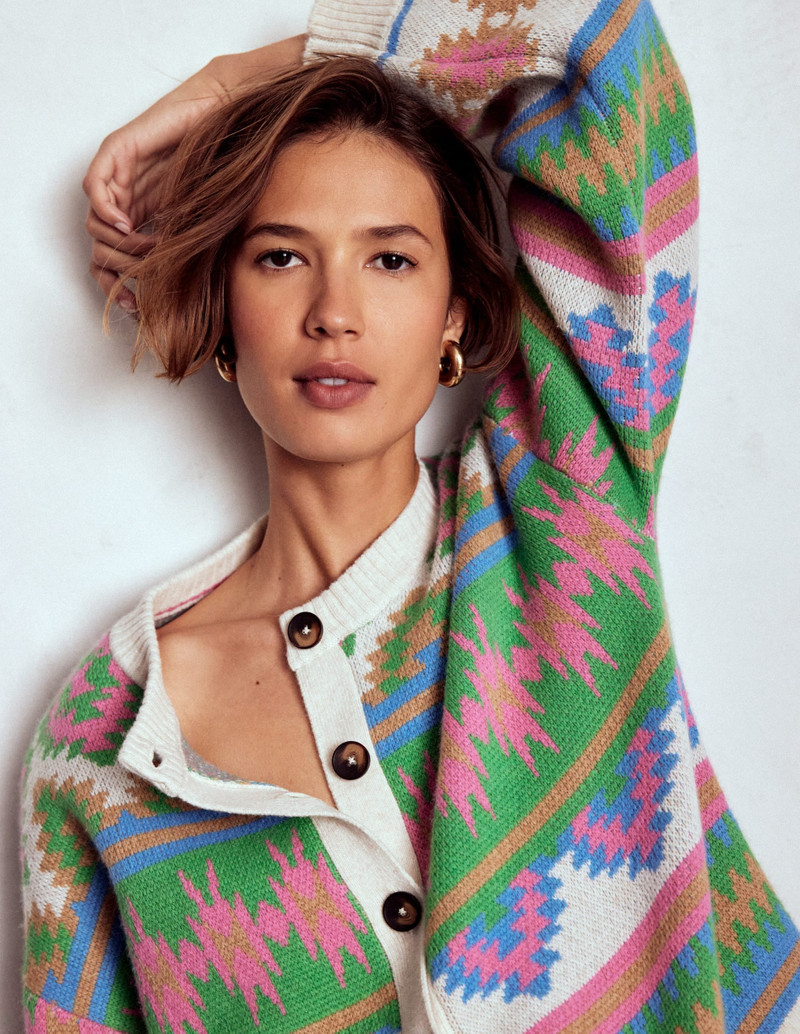 Abi Jacquard Cardigan-Multi Aztec 1
