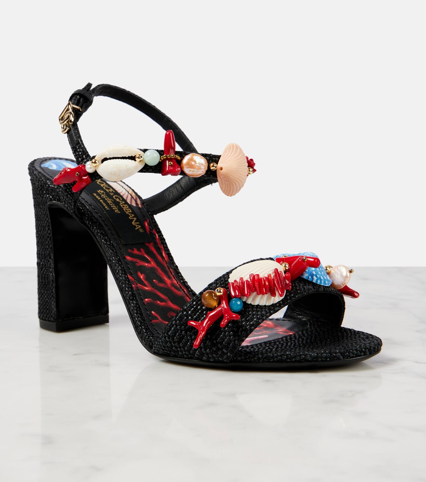 Capri Kiera Sophia embellished raffia sandals - 6