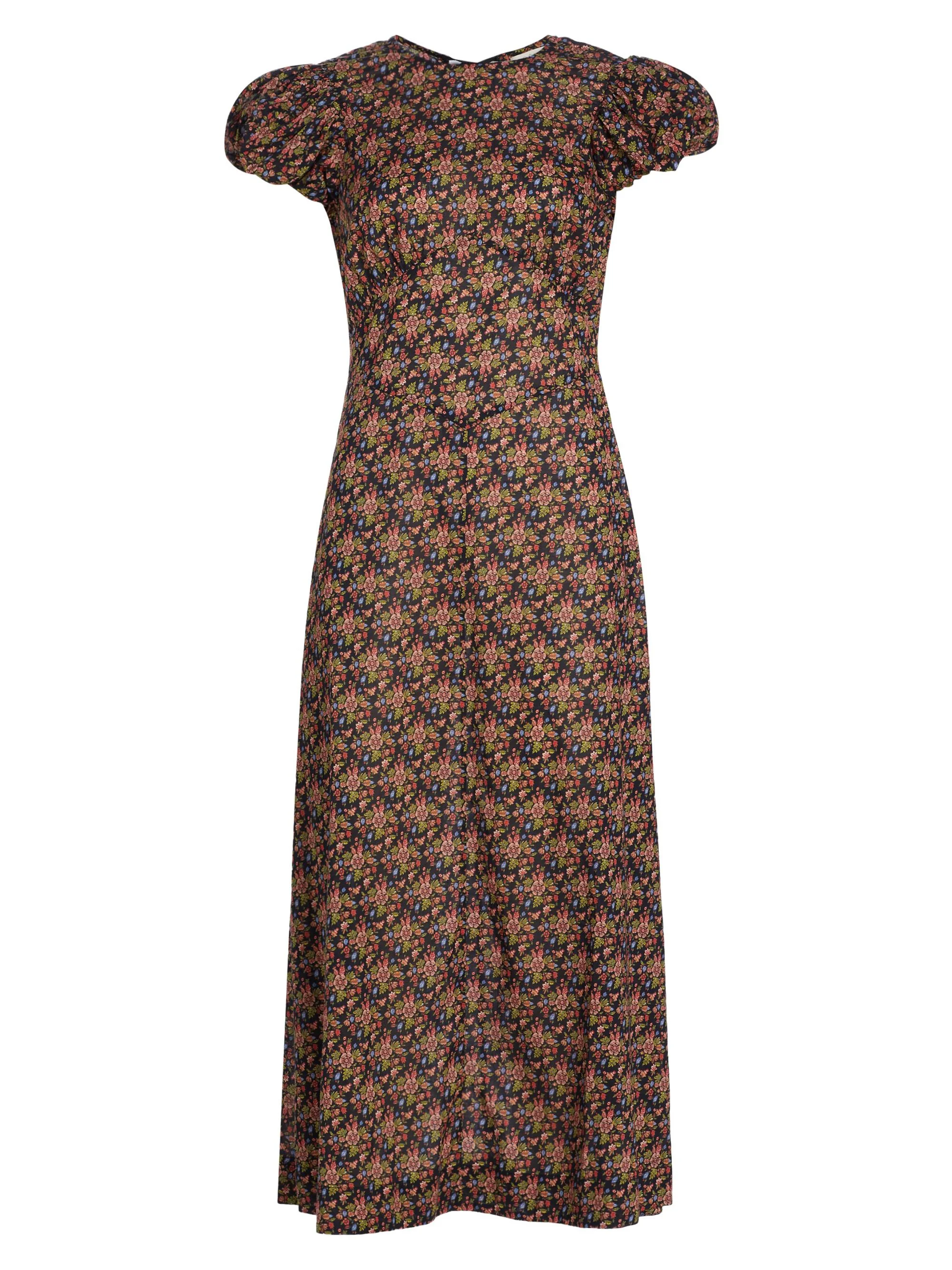 Women's Rhodia A-Line Midi-Dress - Black Forest Floral - 1